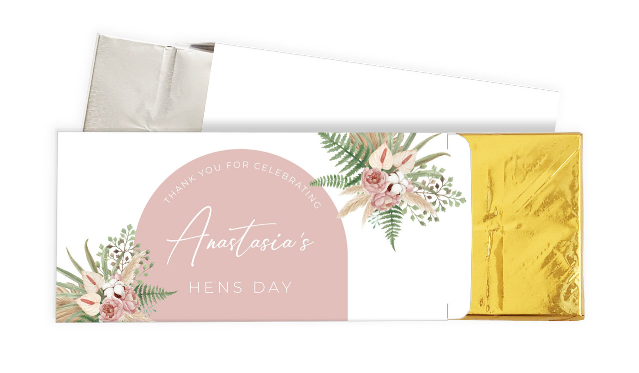 Boho Hens Night Personalised Chocolate Bar In A Box