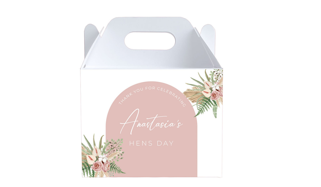 Boho Hens Night Personalised Gable Favour Box