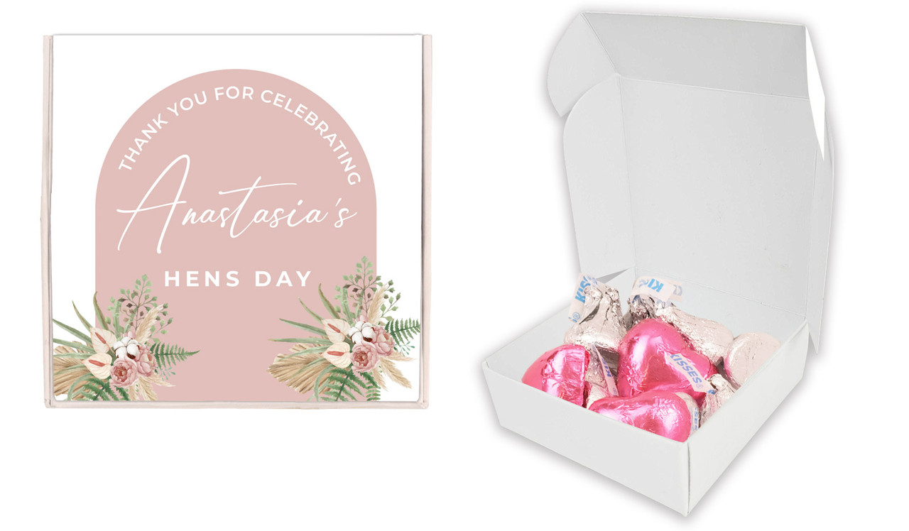 Boho Hens Night Personalised Hugs And Kisses Box