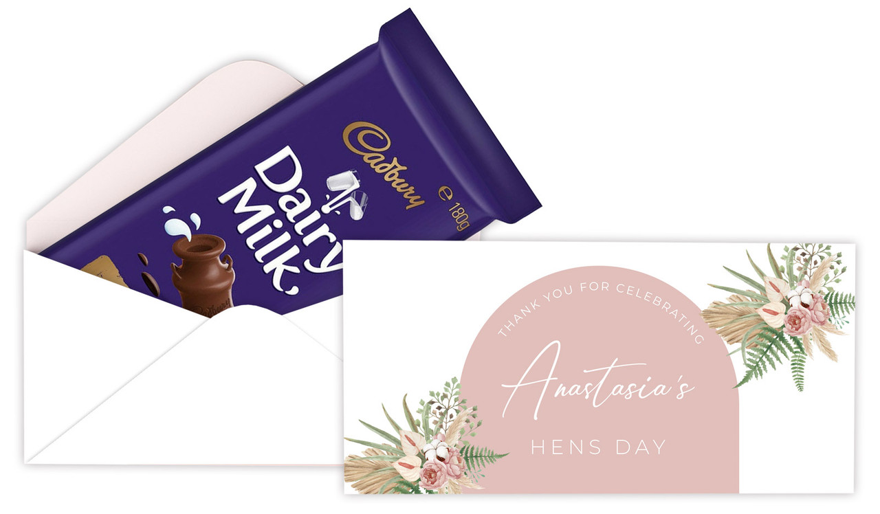 Boho Hens Night Personalised Cadbury Bar Box