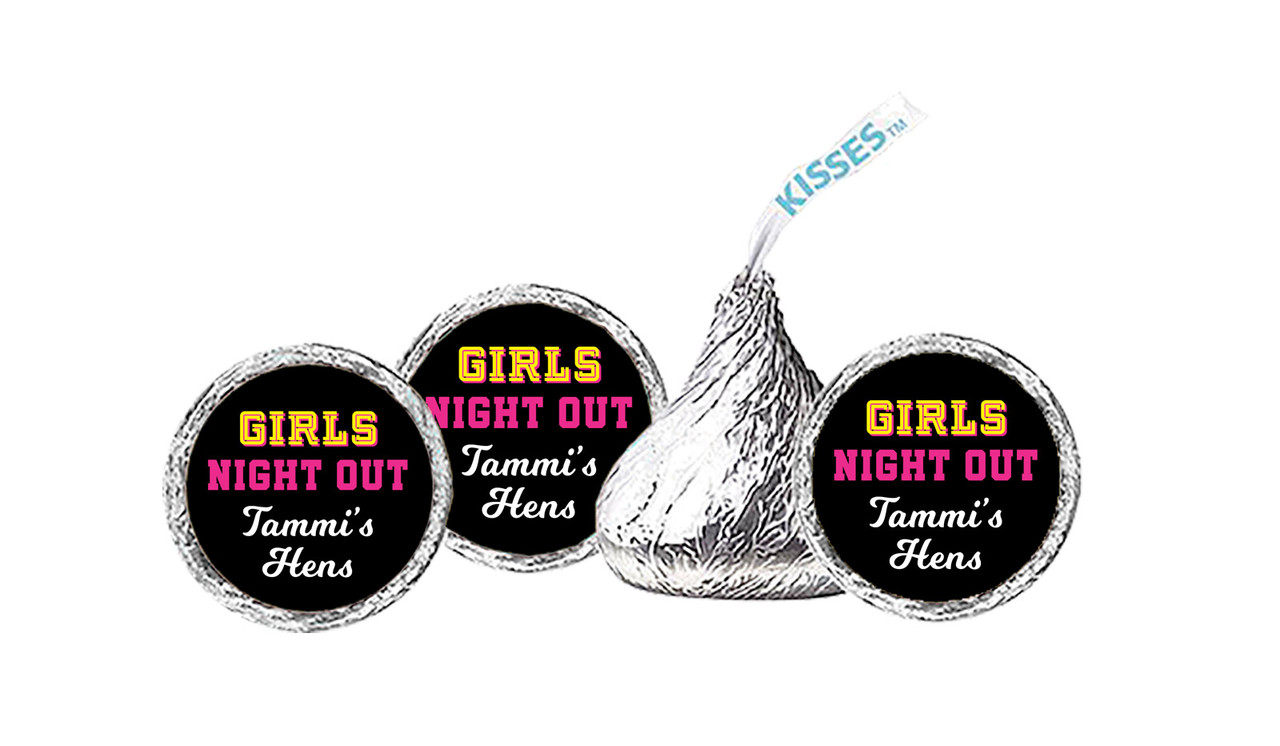 Bold Text Hens Night Custom Hersheys Kisses