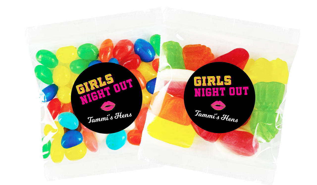 Bold Text Hens Night Personalised Lolly Bag
