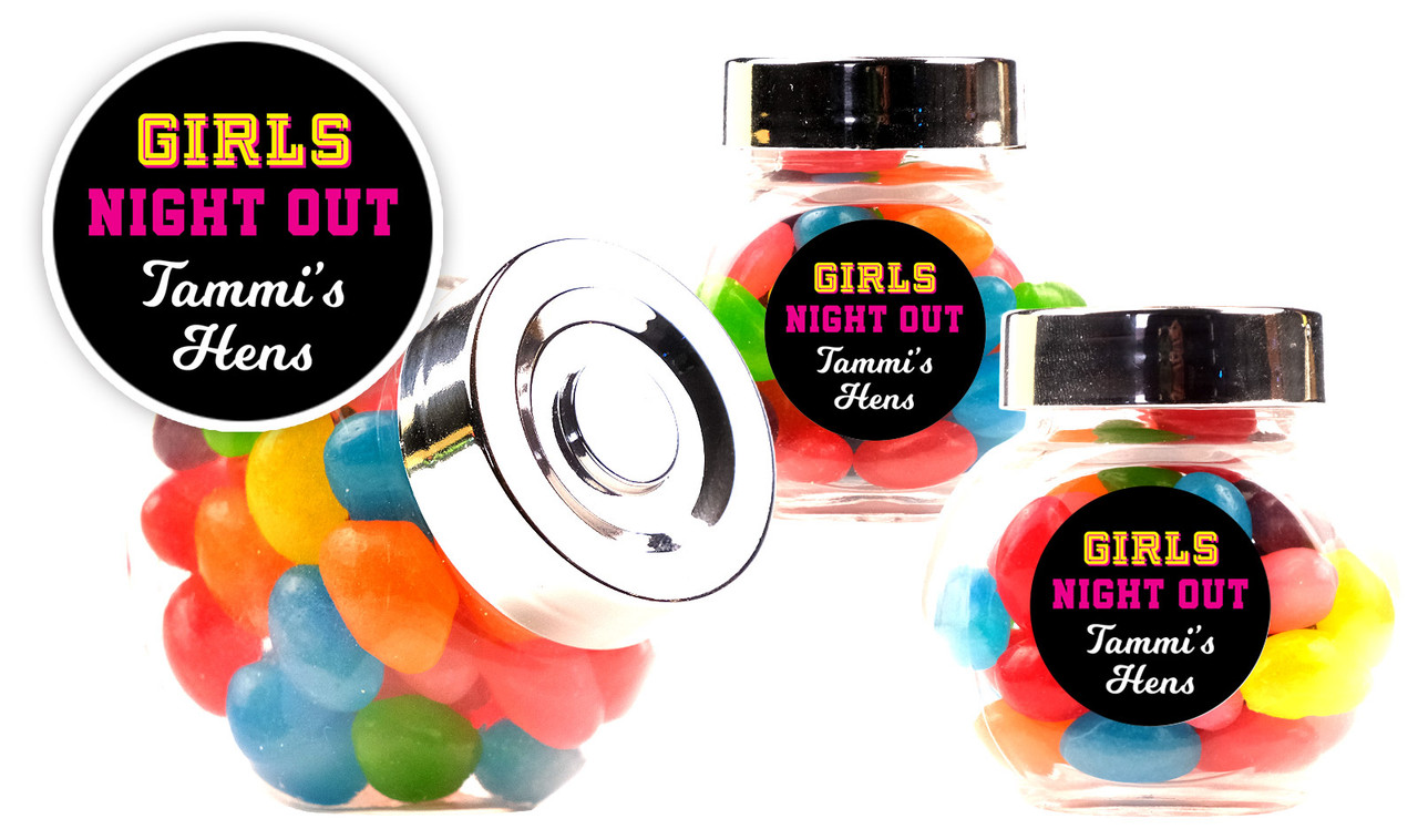 Bold Text Hens Night Personalised Mini Candy Jar