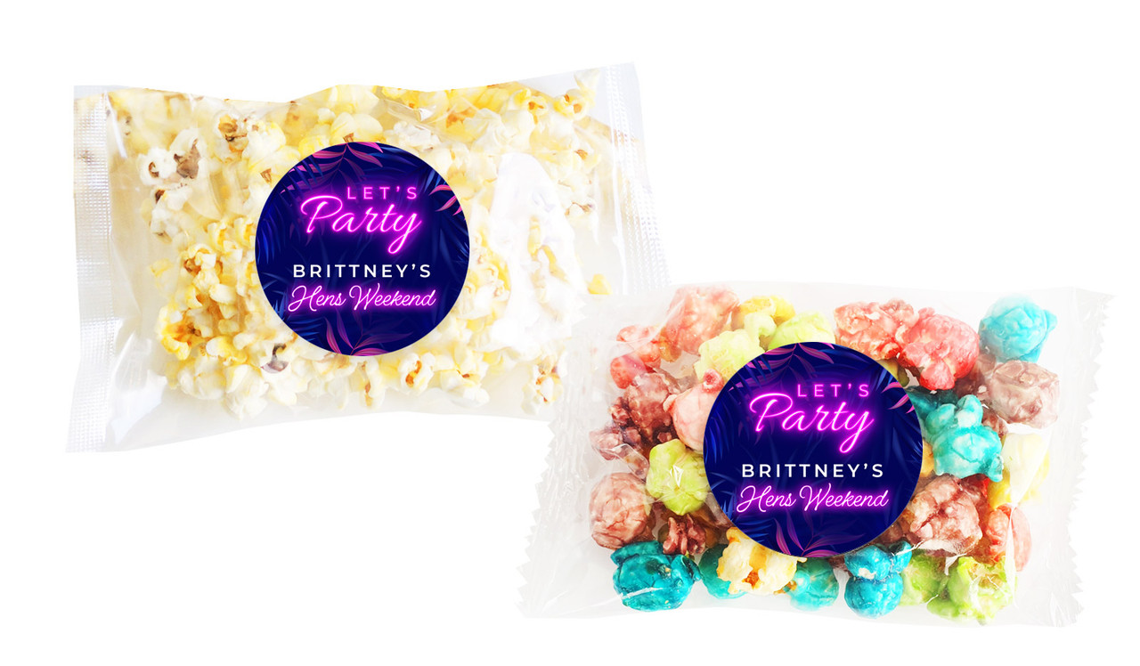 Neon Hens Night Personalised Popcorn Bag