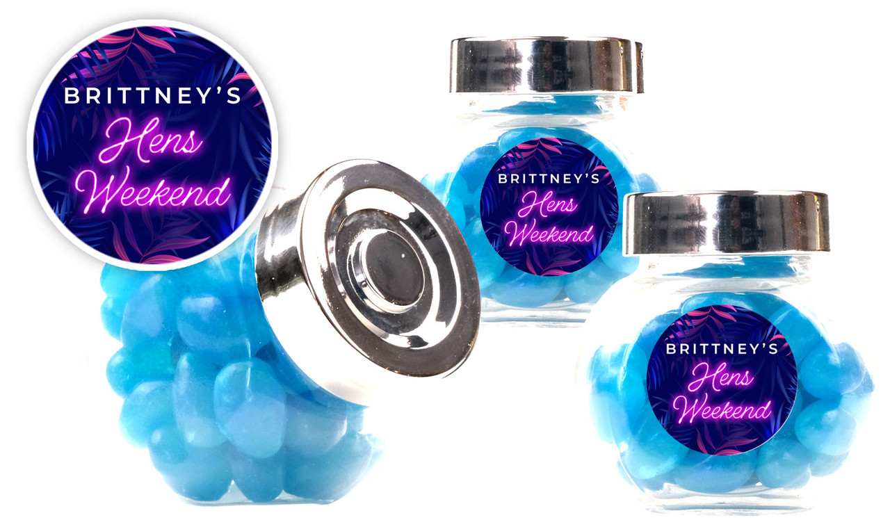 Neon Hens Night Personalised Mini Candy Jar
