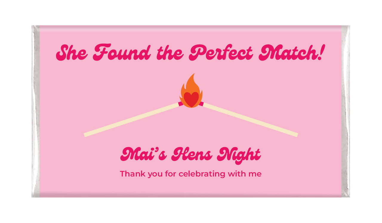 Perfect Match Hens Night Personalised Chocolate Bars