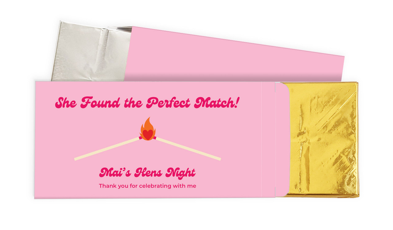 Perfect Match Hens Night Personalised Chocolate Bar In A Box