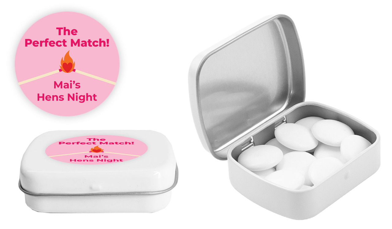 Perfect Match Hens Night Personalised Mint Tins