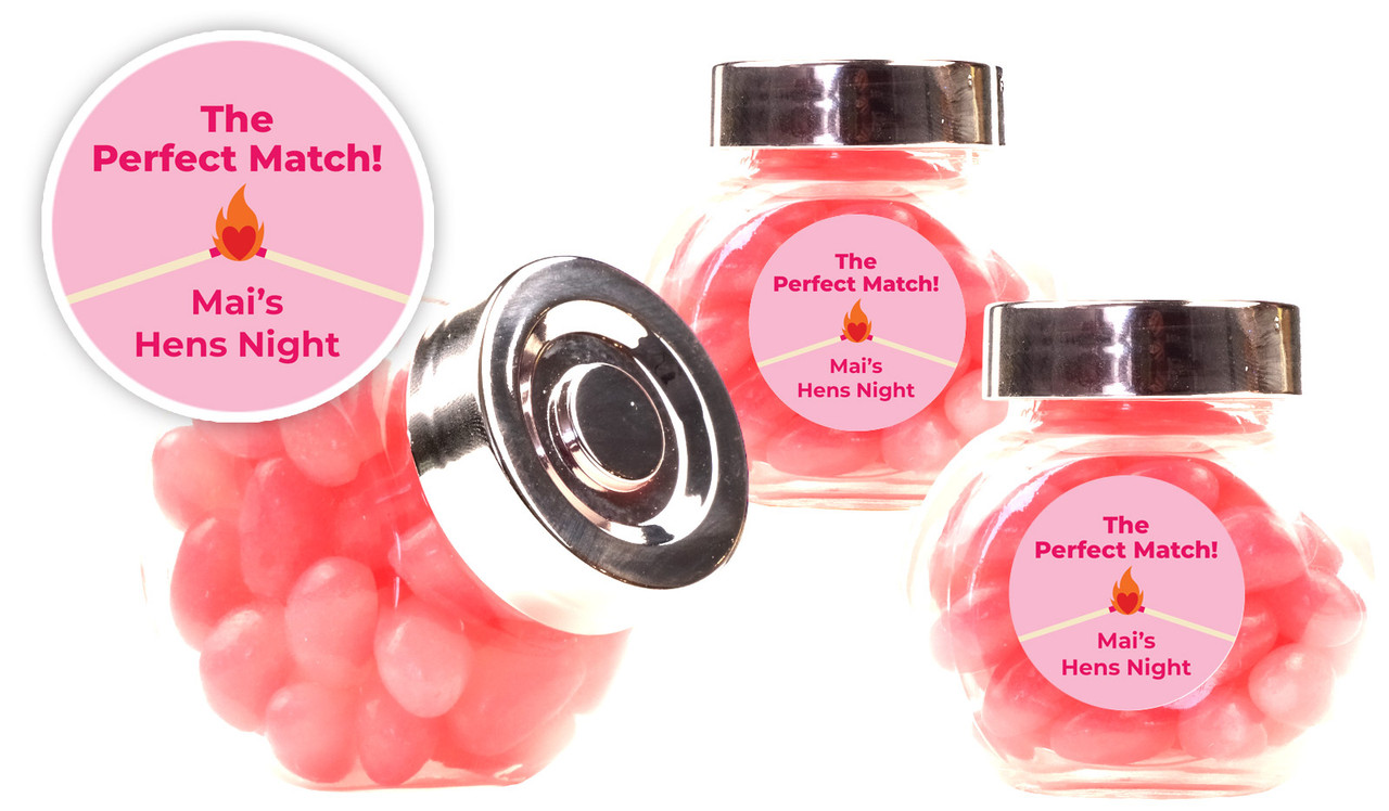 Perfect Match Hens Night Personalised Mini Candy Jar
