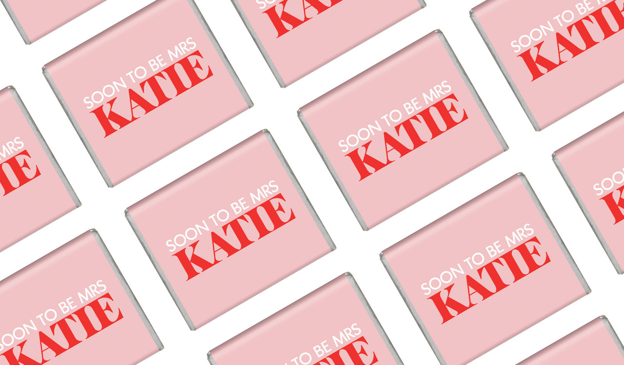Simple Pink Hens Night Custom Mini Chocolates