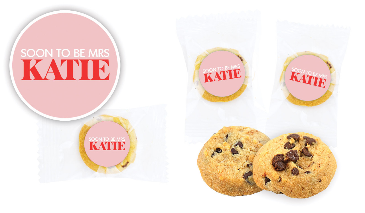 Simple Pink Hens Night Personalised Bite-Size Cookie 5g