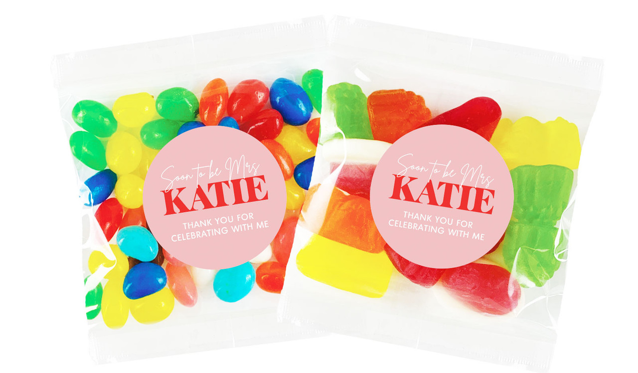 Simple Pink Hens Night Personalised Lolly Bag