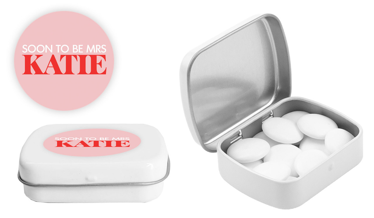 Simple Pink Hens Night Personalised Mint Tins