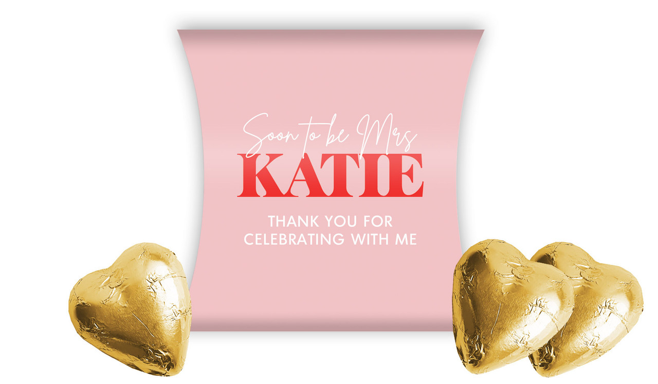 Simple Pink Hens Night Personalised Pillow Boxes