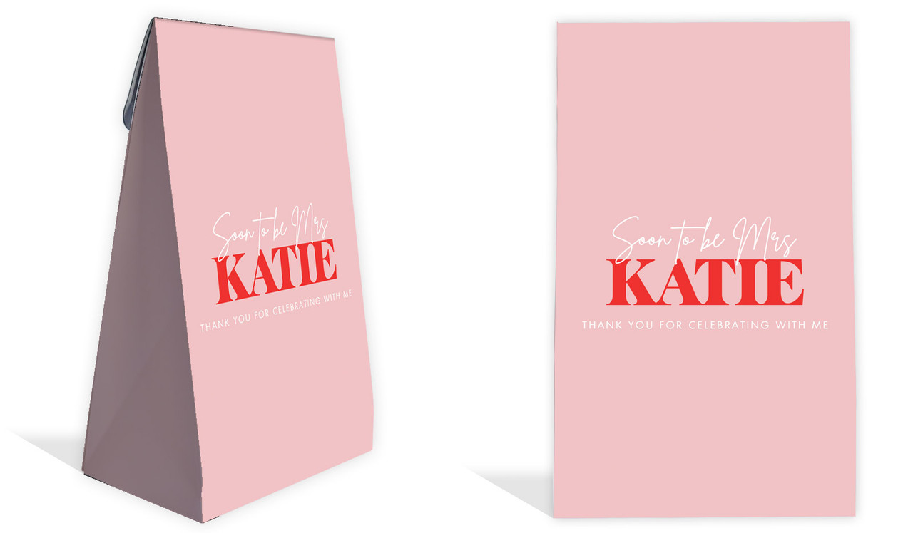 Simple Pink Hens Night Personalised Gusset Favour Bag