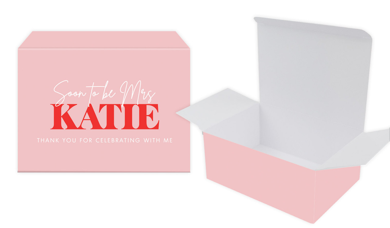 Simple Pink Hens Night Personalised Tuck Gift Box