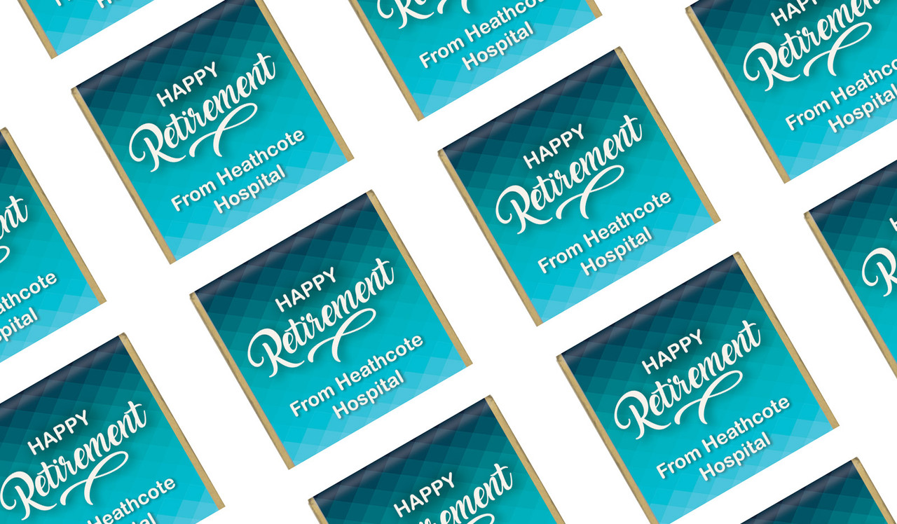 Blue Pattern Retirement Custom Mini Chocolates