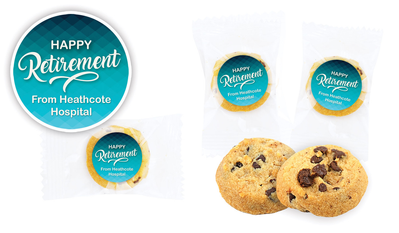 Blue Pattern Retirement Personalised Bite-Size Cookie 5g