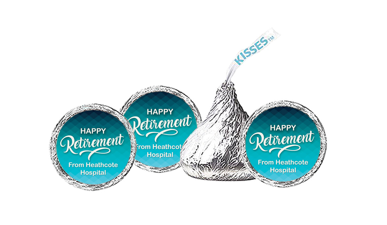 Blue Pattern Retirement Custom Hersheys Kisses