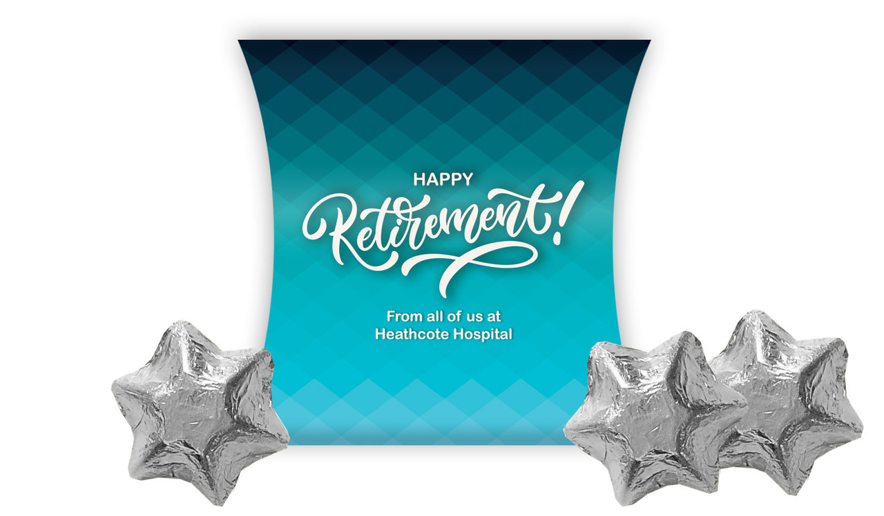 Blue Pattern Retirement Personalised Pillow Boxes