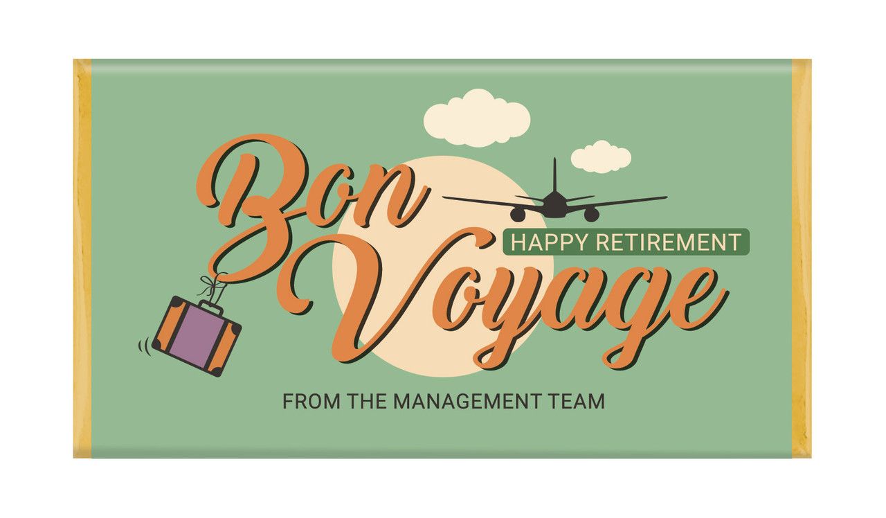 Bon Voyage Retirement Personalised Chocolate Bars