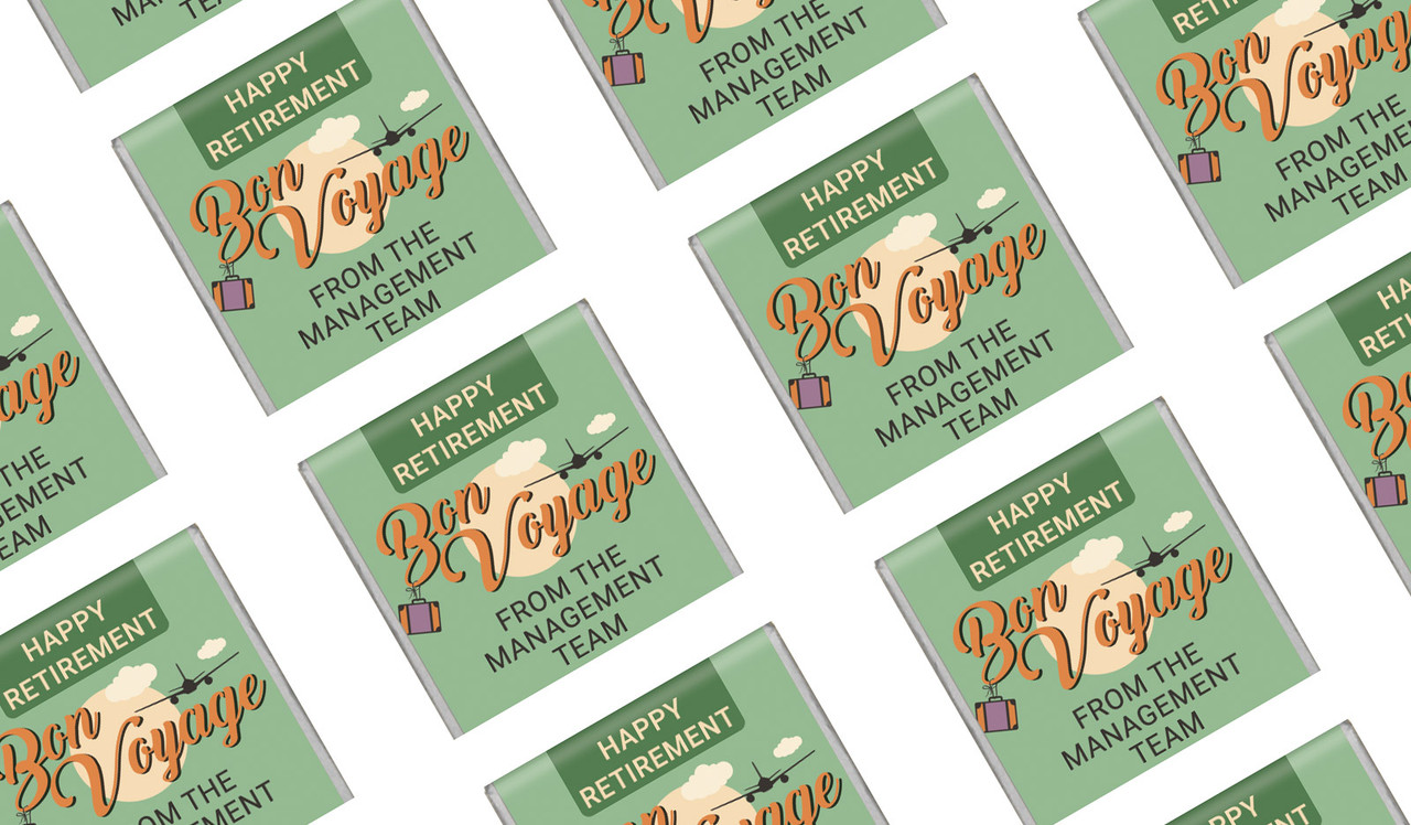 Bon Voyage Retirement Custom Mini Chocolates