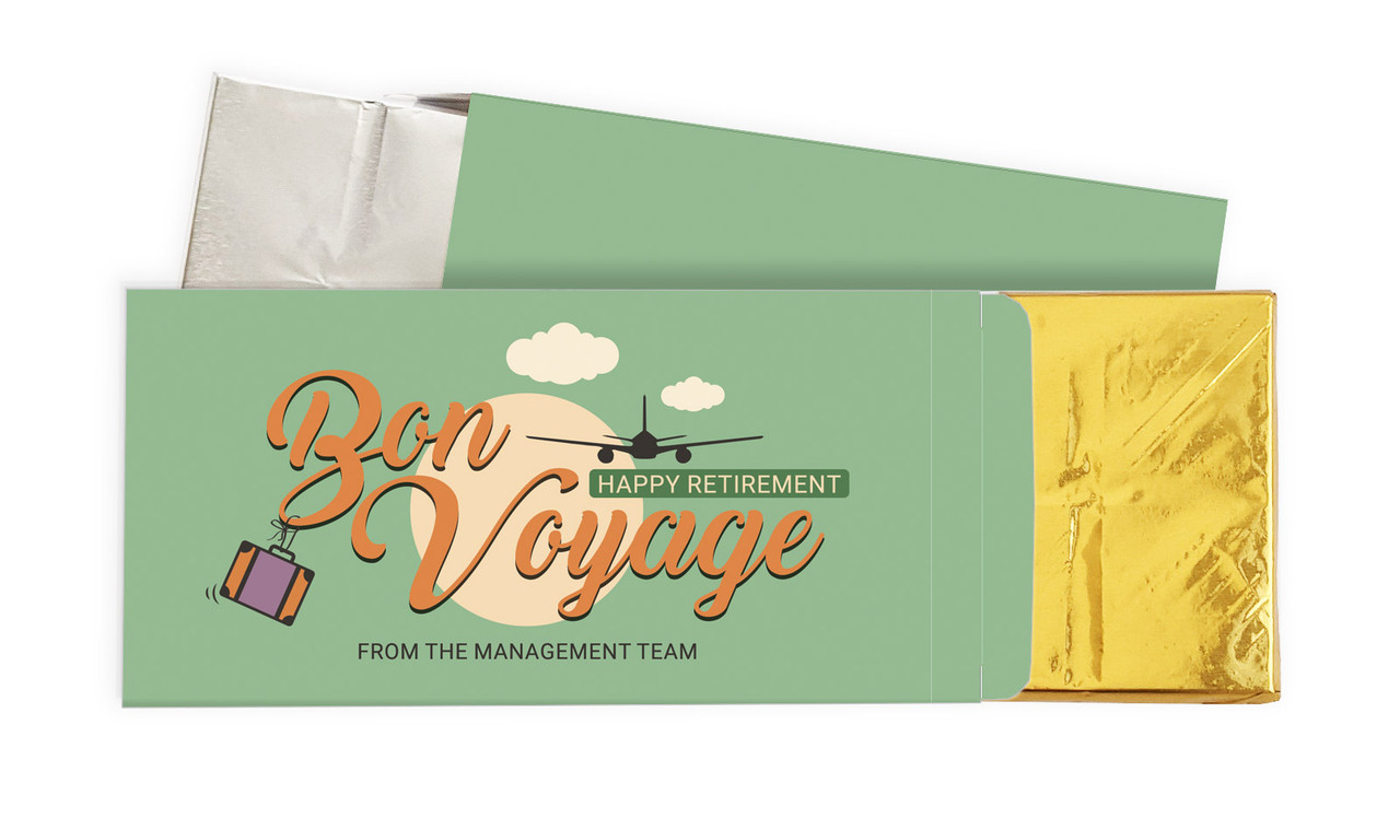 Bon Voyage Retirement Personalised Chocolate Bar In A Box