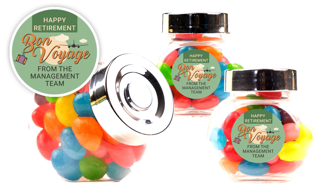Bon Voyage Retirement Personalised Mini Candy Jar