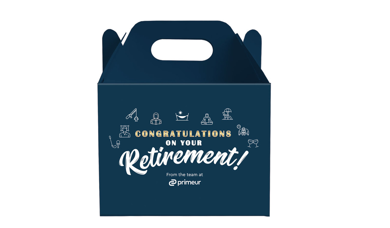 Icons Retirement Personalised Gable Favour Box