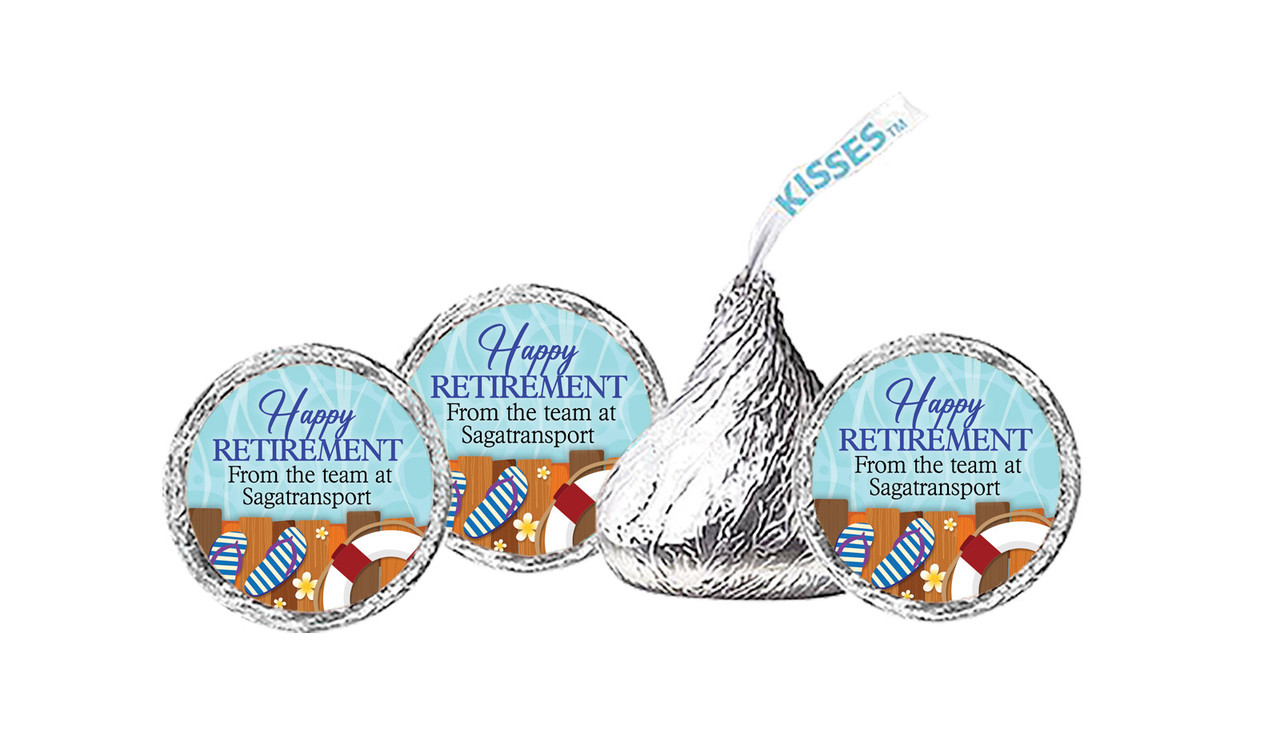 Poolside Retirement Custom Hersheys Kisses