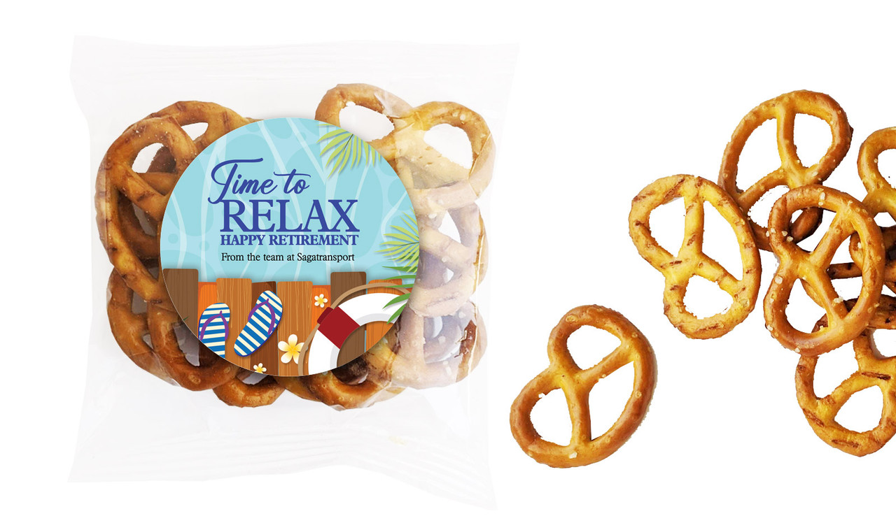 Poolside Retirement Personalised Bag Of Pretzels