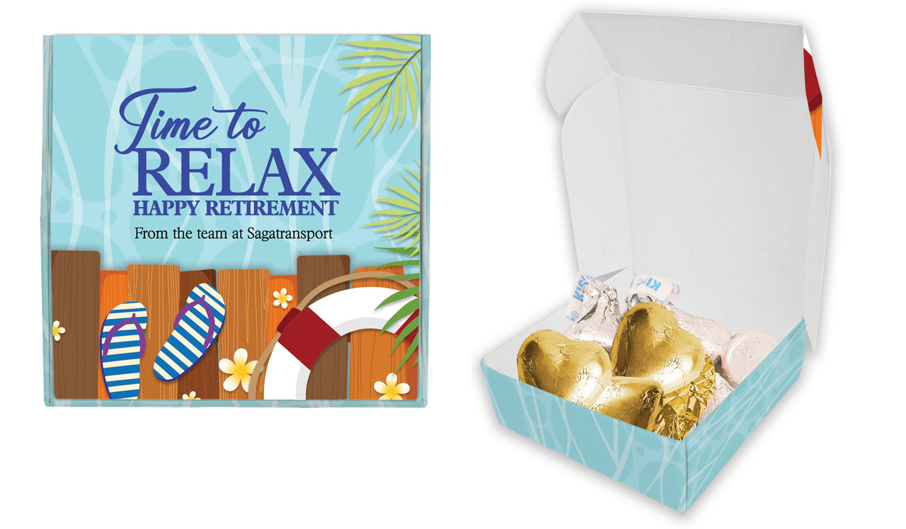 Poolside Retirement Personalised Hugs And Kisses Box