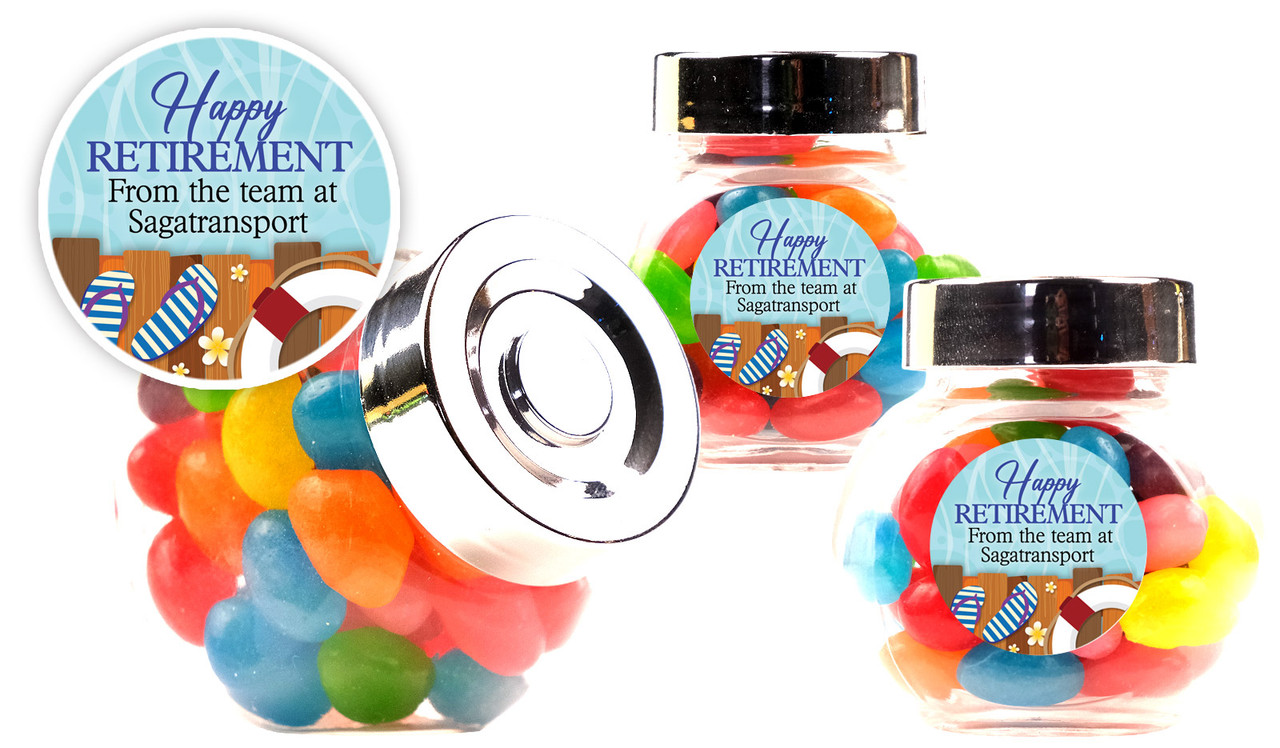 Poolside Retirement Personalised Mini Candy Jar