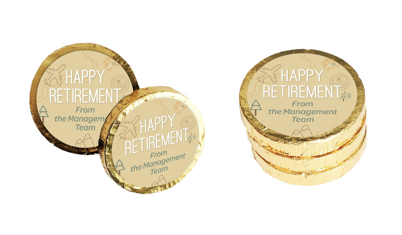Travel Map Retirement Personalised Chocolate Coin