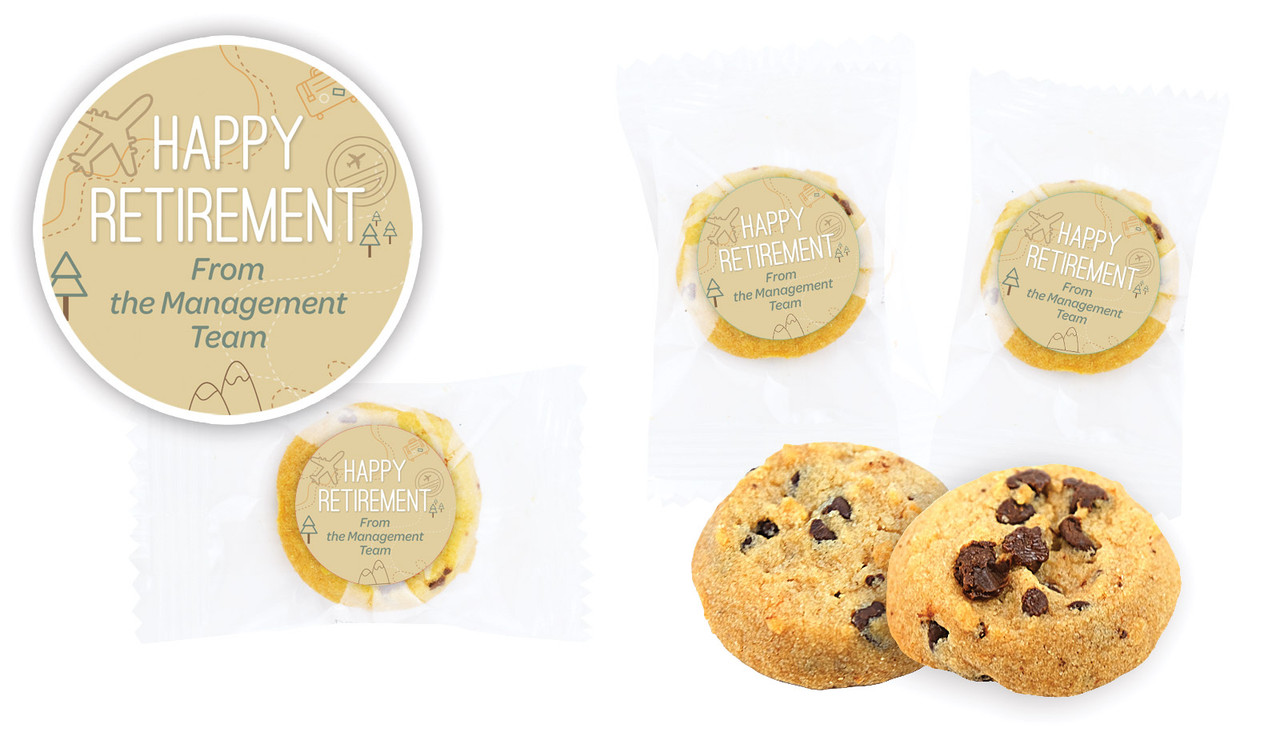 Travel Map Retirement Personalised Bite-Size Cookie 5g