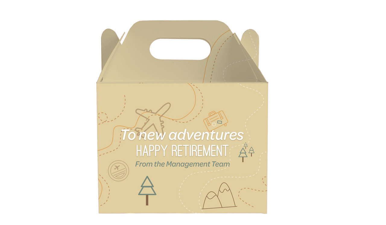 Travel Map Retirement Personalised Gable Favour Box
