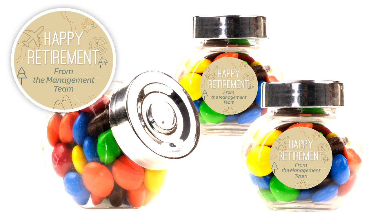 Travel Map Retirement Personalised Mini Candy Jar