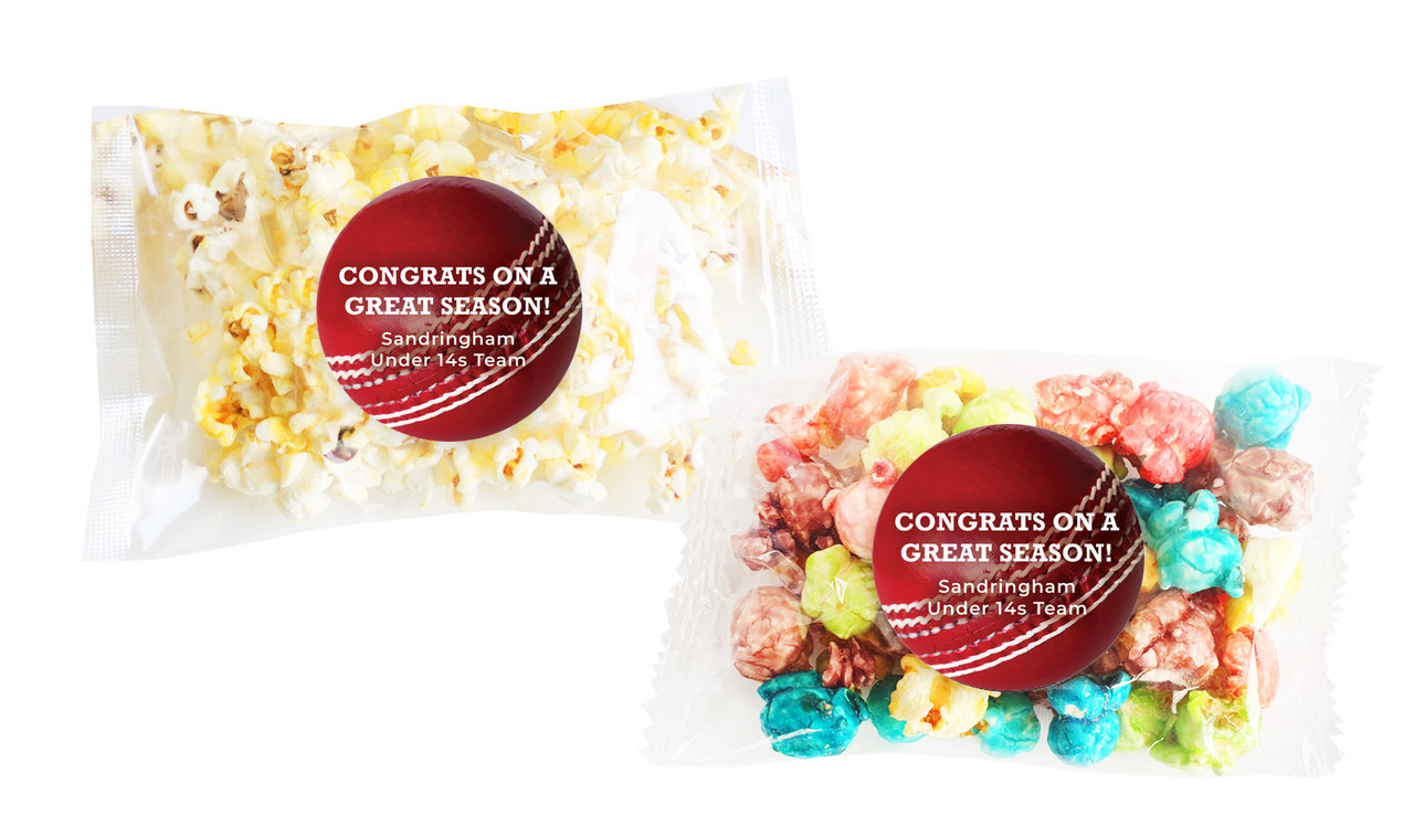 Cricket Ball Personalised Popcorn Bag