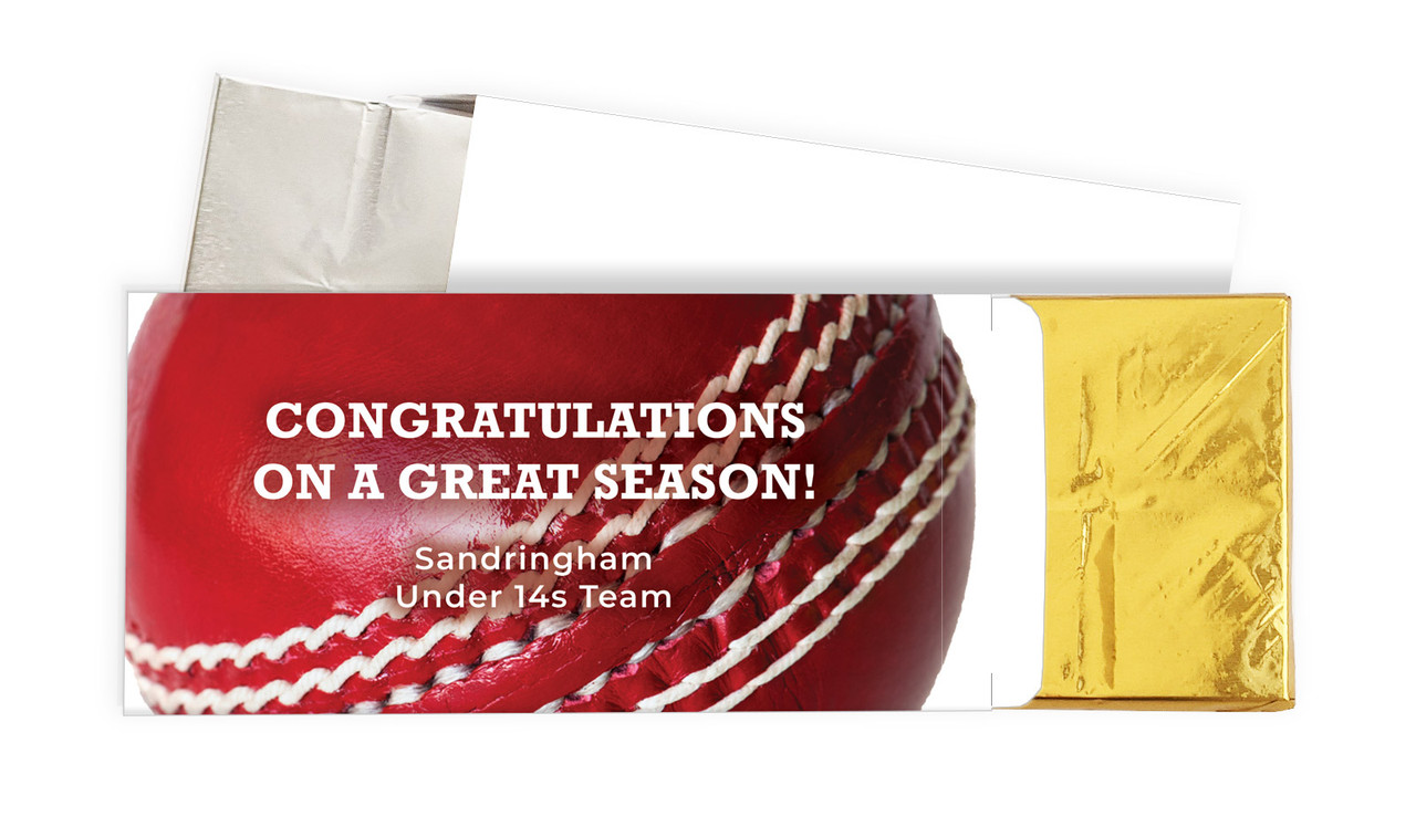 Cricket Ball Personalised Chocolate Bar In A Box