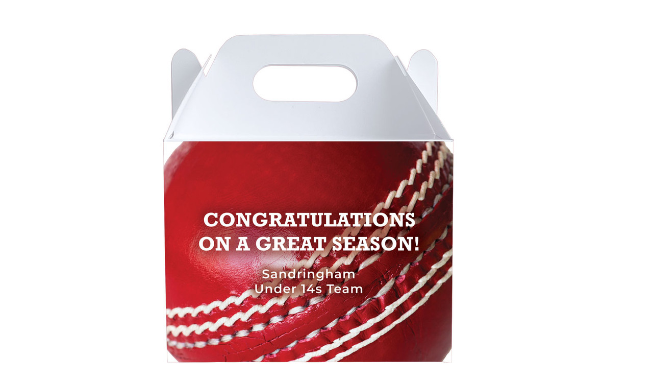 Cricket Ball Personalised Gable Favour Box