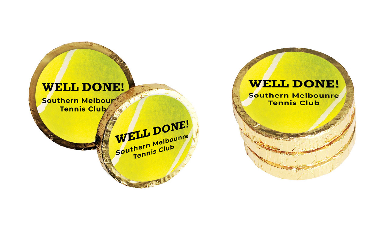 Tennis Ball Personalised Chocolate Coin