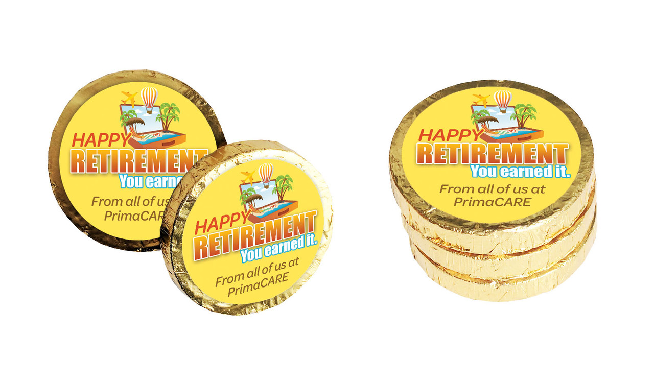 Suitcase Retirement Personalised Chocolate Coin