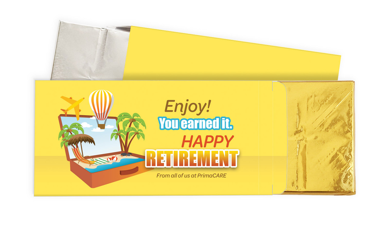 Suitcase Retirement Personalised Chocolate Bar In A Box