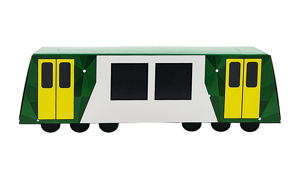 Side view of Branded Tram Box