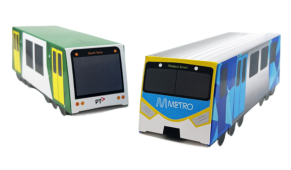 Perspective andgle of Branded Train And Tram Box 19cm