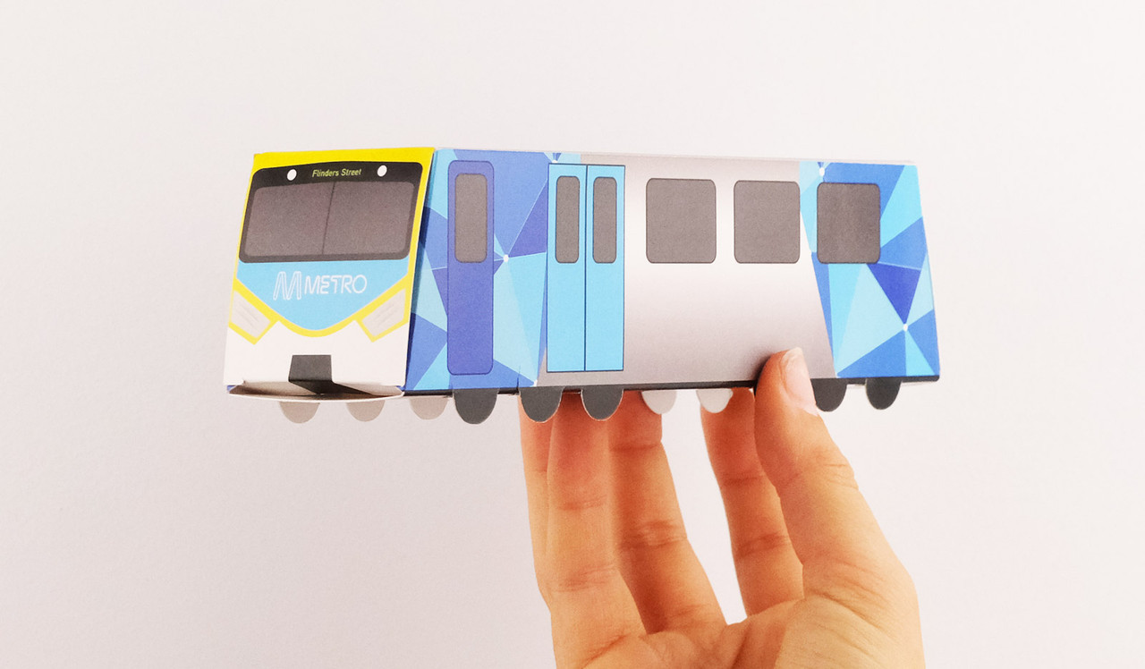 Model holding Branded Train And Tram Box 19cm