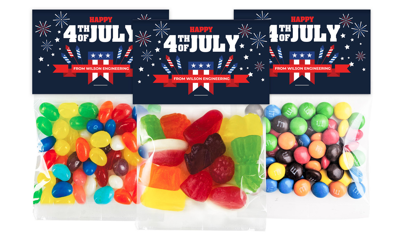 4th Of July Personalised Lolly Bag With Topper
