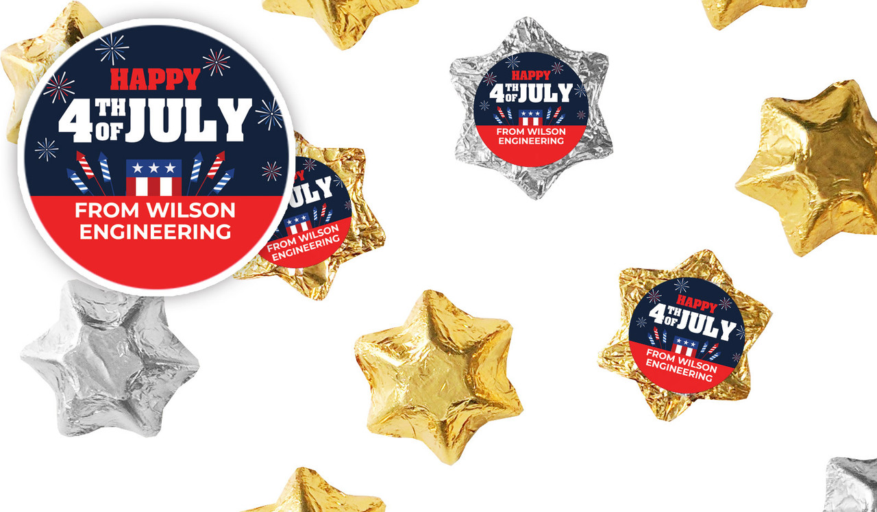 4th Of July Personalised Foil Chocolate Stars