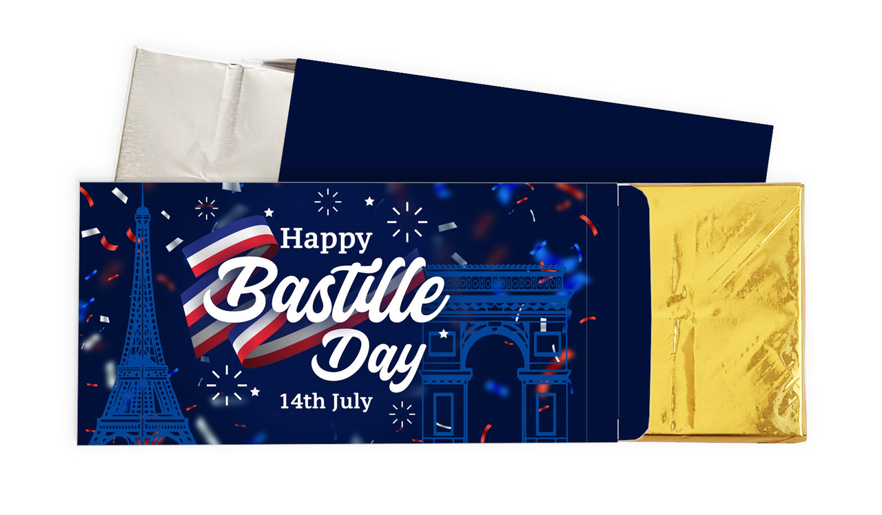 Bastille Day Personalised Chocolate Bar In A Box