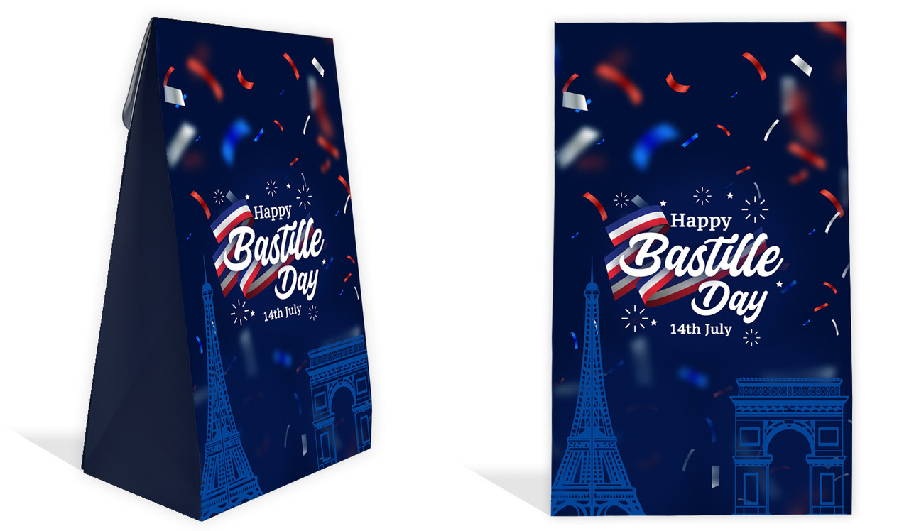 Bastille Day Personalised Gusset Favour Bag